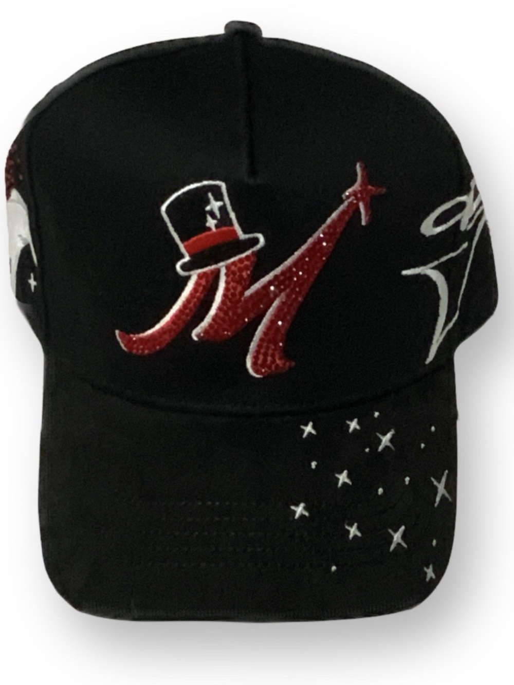 Thirtyone Black Baseball Cap Hat Red White "M" Embroidered Logo Mens Size M